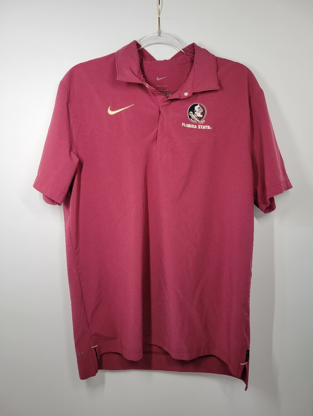 Nike Florida State Seminoles FSU Maroon Dri-FIT On Field Polo Shirt Men's Large